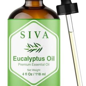 Siva 100% Natural Eucalyptus Essential Oil - 4 Fl Oz – Diffuser and Skin Care - Perfect for Aromatherapy and Hair Care