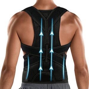PAZAPO Posture Corrector for Men & Women - Lumbar Support Back Brace - Breathable Back Straightener X-Large(37-42 Inches