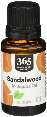 365 by Whole Foods Market Sandalwood in Jojoba Oil Essential Oil for Relaxation, 0.5 Fl Oz | 365 by Whole Foods Market