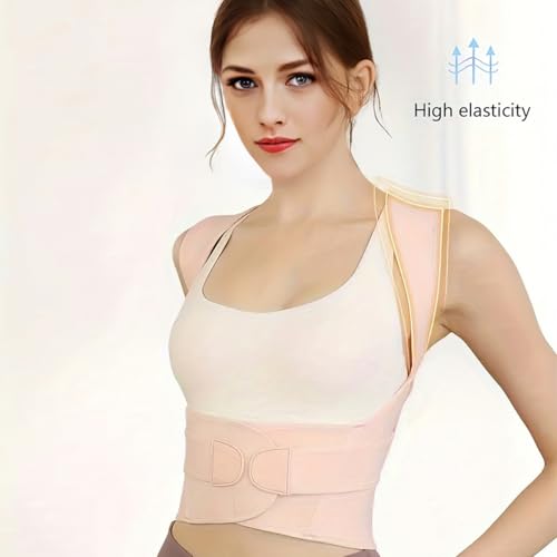 Posture Corrector Back Brace for Women Pink - Hunchback and Spine Straightener, Adjustable Fit Size L - Posture Correcti