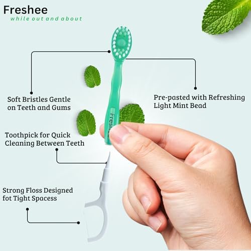 Freshee Paste 5 in 1 Disposable Mini Toothbrush Travel Set