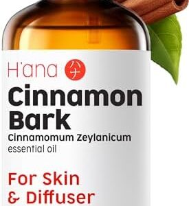H'ana Cinnamon Bark Essential Oil - ClimatePartner Certified - Hair, Skin, Diffuser, Aromatherapy, DIY Candle & Soap Mak