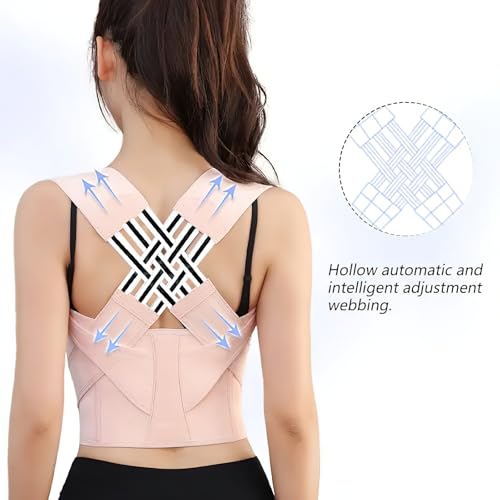 Posture Corrector Back Brace for Women Pink - Hunchback and Spine Straightener, Adjustable Fit Size L - Posture Correcti