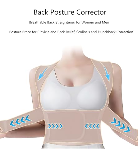 Posture Corrector Back Brace for Women Pink - Hunchback and Spine Straightener, Adjustable Fit Size L - Posture Correcti