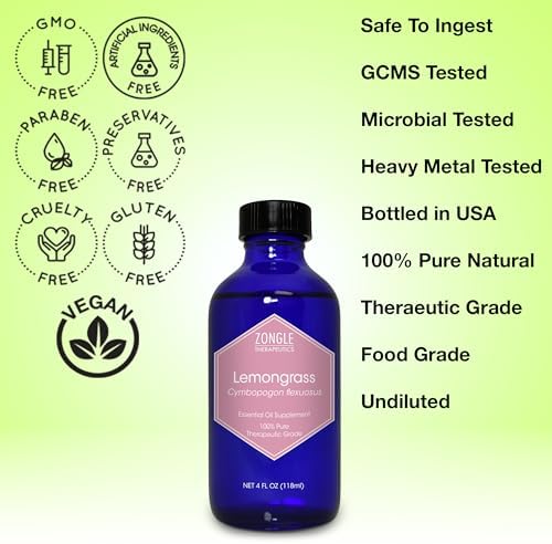 100% Pure Frankincense Essential Oil, Food Grade, for Face and Beauty, by Zongle Therapeutics, 4 OZ | Edible Frankincen