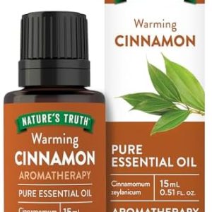 Nature's Truth Cinnamon Essential Oil for Diffuser, Aromatherapy and Massage | Pure Plant Based, Non-GMO & Gluten Free |