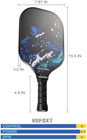 USAPA Approved Carbon Fiber Surface Pickle Ball Paddles Set - Ideal for Beginners' Training and Game (Blue) | Lightweig