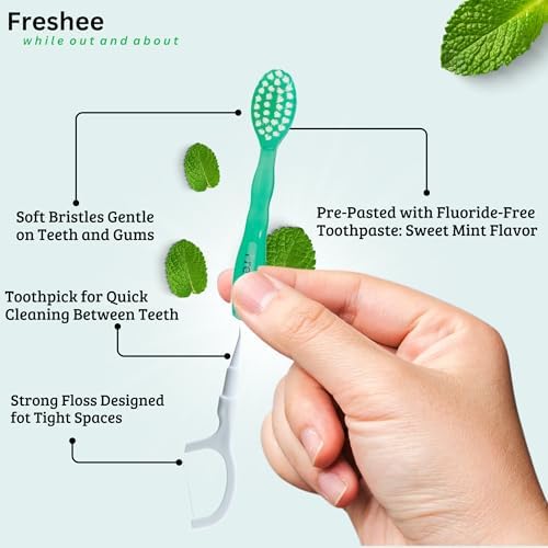 Freshee Paste 5 in 1 Disposable Mini Toothbrush Travel Set