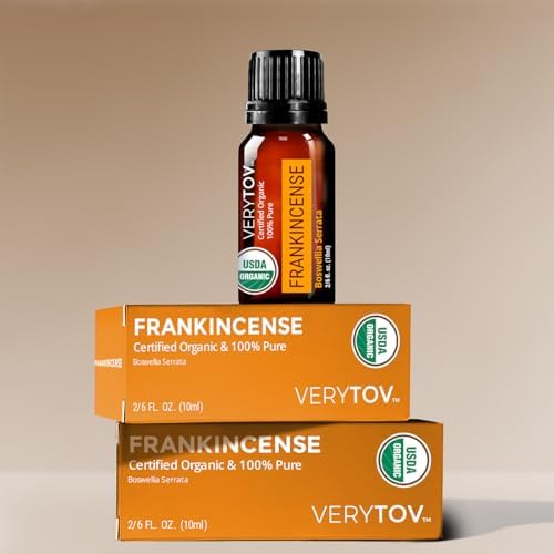 Premium USDA Organic Frankincense Essential Oil - 100% Pure Natural Undiluted for Aromatherapy Diffuser USDA Organic P