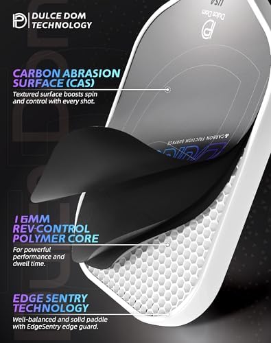 DULCE DOM USAPA Approved Fiberglass/Carbon Fiber Pickleball Paddles Set of 4 for Training | DULCE DOM 4 Indoor Outdoor