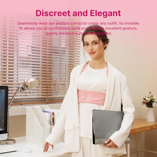 Fit Geno Posture Corrector for Women: Neck Shoulder & Upper Back Pain Relief - Adjustable Lightweight Brace for Improved