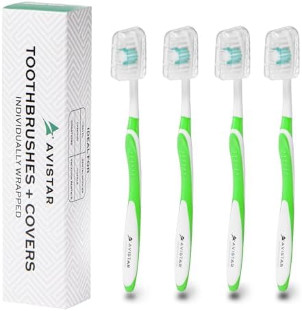 Bulk Individually Wrapped Toothbrushes Red Green Blue Pink for Travelers and Families | Long Lasting 3+ Months Disposab