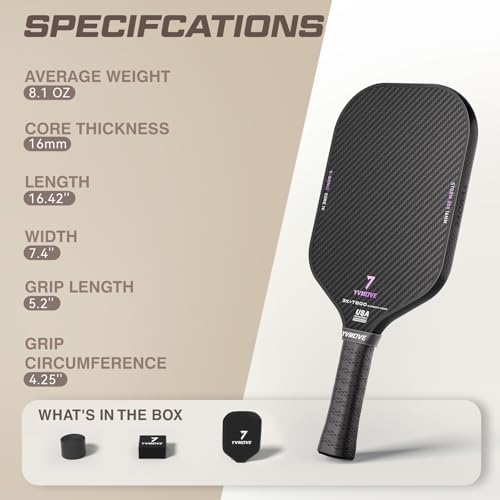 T700 Raw Carbon Fiber Pickleball Paddle for Ultimate Spin & Consistency USAPA ApprovedPremium Pickle Ball Racket with 16
