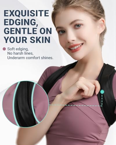 Lightweight Posture Corrector Brace for Upper Back - Women & Men | Adjustable Clavicle Brace for Posture Correction - L