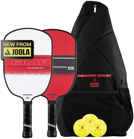JOOLA Agassi PRO IV 14mm Pickleball Paddle - Carbon Fiber Surface Increases Spin & Control for Experts | JOOLA Agassi P
