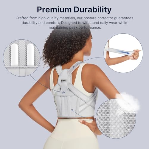 Fit Geno Posture Corrector for Women: Neck Shoulder & Upper Back Pain Relief - Adjustable Lightweight Brace for Improved