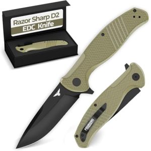 Tactical D2 Pocket Knife for Men | |75" D2 Knife Steel EDC Knife with Case | Best Men's Work & EDC Pocket Knife