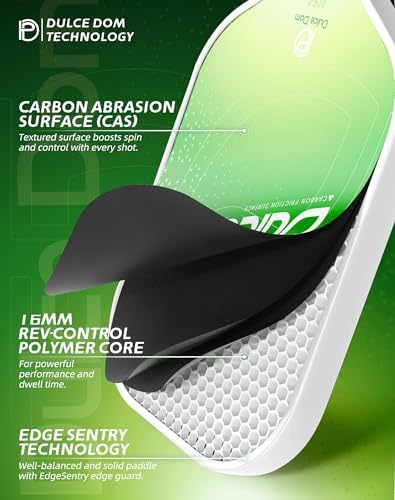 DULCE DOM USAPA Approved Fiberglass/Carbon Fiber Pickleball Paddles Set of 4 for Training | DULCE DOM 4 Indoor Outdoor