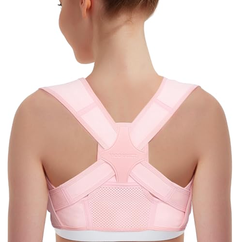 Vicorrect Upper Back Pain Relief Posture Corrector for Women and Men: Adjustable Brace Straps (Pink, S/M) Vicorrect Sh