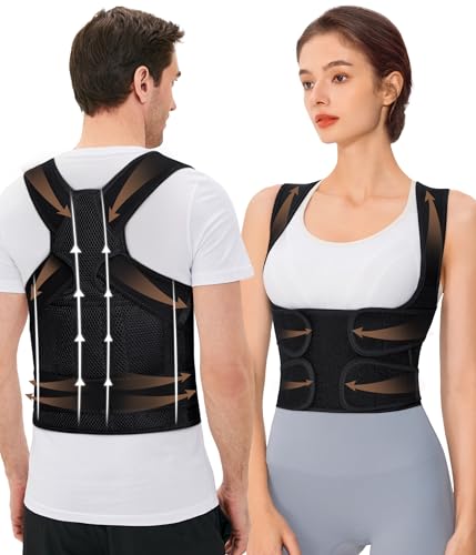 URSEXYLY Back Brace Posture Corrector for Adults, Breathable Shoulder Brace, Upper and Lower Back Pain Relief, Adjustabl