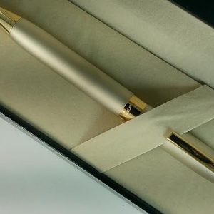 Sheaffer USA-made Legacy Heritage Sandblasted Palladium Barrel 22KT Gold Trim Ballpoint Pen | Sheaffer Legacy Heritage