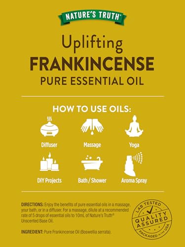 Nature's Truth Frankincense Essential Oil for Diffusers | Pure & Therapeutic Grade, 15 mL | Natural & Undiluted