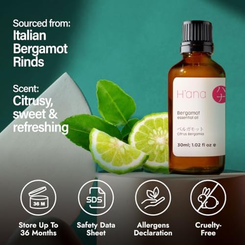 H'ana Sandalwood Essential Oil - 1.02 Fl Oz - for Hair and Skin, Aromatherapy, DIY Soap Making - ClimatePartner Certifie