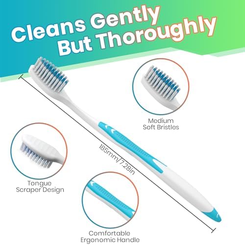 100 Bulk Medium Soft Toothbrushes Pack with Covers for Adults & Kids | Individually Wrapped Disposal Toothbrushes for T