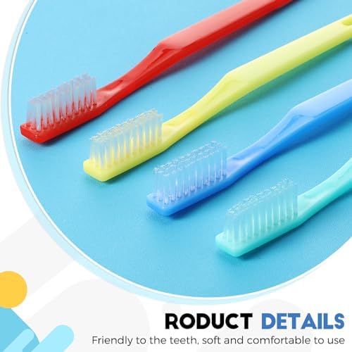 CHENGU 200 Pack Individually Wrapped Disposable Toothbrush for Adults Travel Hotels Donation(White) CHENGU Soft Bristl