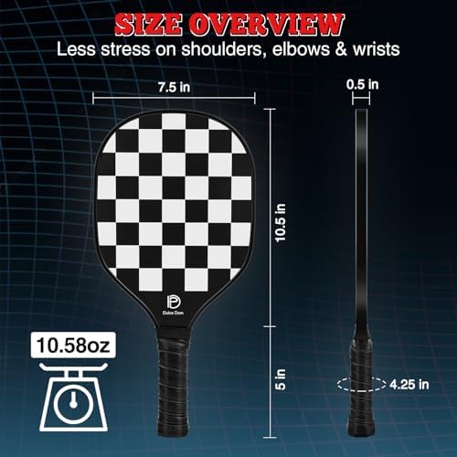 DULCE DOM USAPA Approved Fiberglass/Carbon Fiber Pickleball Paddles Set of 4 for Training | DULCE DOM 4 Indoor Outdoor