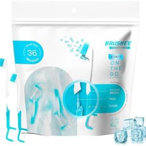 The Evolution Oral Care Prepasted Whitening Toothbrushes - 4-in-1 (Paste + Brush + Floss + Pick) - Individually Wrapped