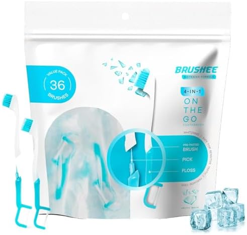 The Evolution Oral Care Prepasted Whitening Toothbrushes - 4-in-1 (Paste + Brush + Floss + Pick) - Individually Wrapped
