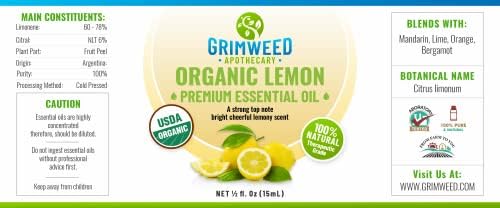 Grimweed Apothecary USDA Organic Cinnamon Essential Oil - Therapeutic Grade - 15mL - Diffuser Oil - 100% All Natural - w