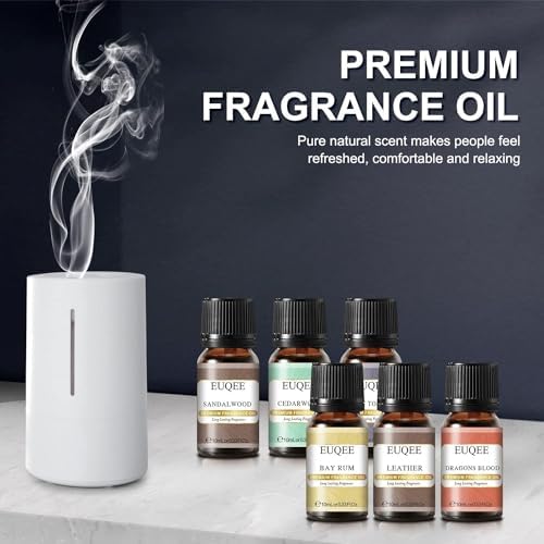 EUQEE Woody Essential Oils Set for Aromatherapy - Pure & Natural Oils - Eucalyptus, Cedarwood, Sandalwood, Frankincense,
