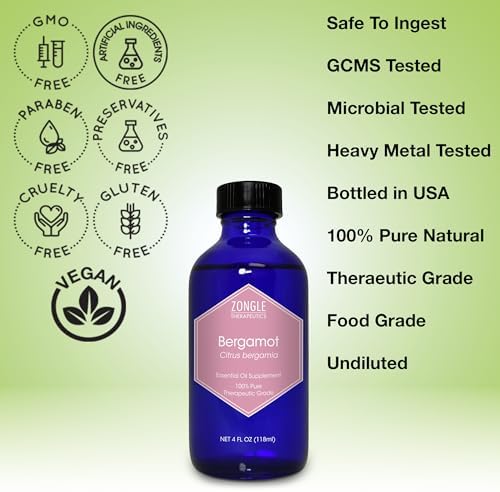 100% Pure Frankincense Essential Oil, Food Grade, for Face and Beauty, by Zongle Therapeutics, 4 OZ | Edible Frankincen