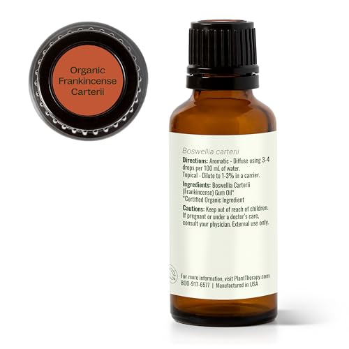 100% Pure Plant Therapy Organic Frankincense Carterii Essential Oil for Natural Aromatherapy and Therapeutic Grade Bene