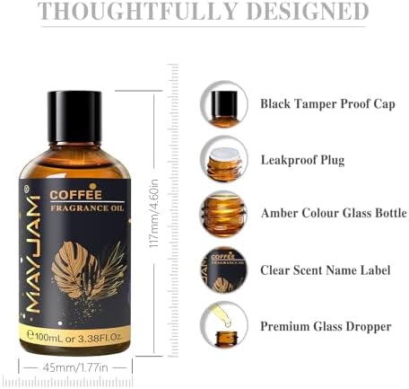 MAYJAM Sandalwood Essential Oil - Pure Fragrance Oil for Diffuser and Soap Candle Making, Ideal for Home and Office, 10
