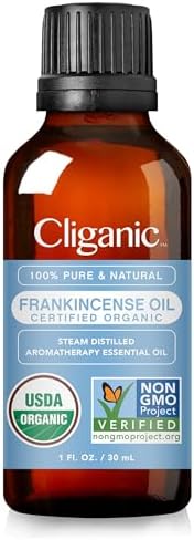 Cliganic Organic Frankincense Essential Oil - Boswellia Serrata, 100% Pure Natural Undiluted, for Stress Relief and Rela