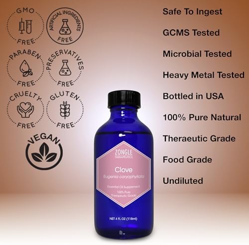 100% Pure Frankincense Essential Oil, Food Grade, for Face and Beauty, by Zongle Therapeutics, 4 OZ | Edible Frankincen