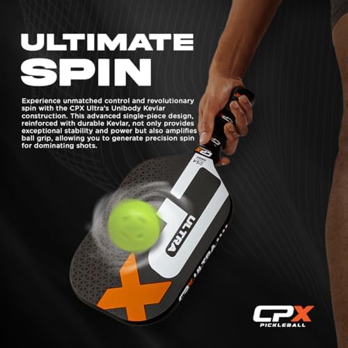 CPX Ultra Series Pickleball Paddle - 16mm Polypropylene Honeycomb Core, Lightweight for Speed (Black) CPX Ultra Series