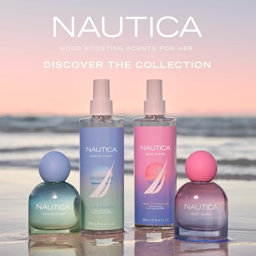 Nautica For Her Rose Island Eau De Parfum, Long Lasting & Mood-Boosting Women's Perfume, 1.6 Fl Oz Vegan Formula