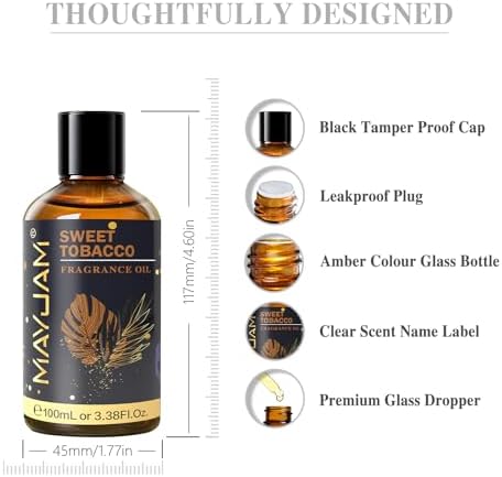 MAYJAM Sandalwood Essential Oil - Pure Fragrance Oil for Diffuser and Soap Candle Making, Ideal for Home and Office, 10