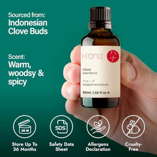 H'ana Sandalwood Essential Oil - 1.02 Fl Oz - for Hair and Skin, Aromatherapy, DIY Soap Making - ClimatePartner Certifie