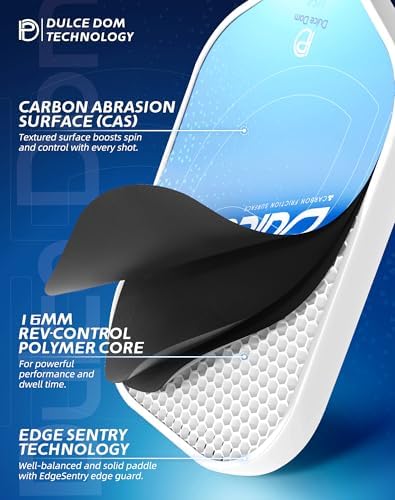 DULCE DOM USAPA Approved Fiberglass/Carbon Fiber Pickleball Paddles Set of 4 for Training | DULCE DOM 4 Indoor Outdoor