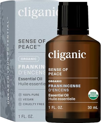 Cliganic Organic Frankincense Essential Oil - Boswellia Serrata, 100% Pure Natural Undiluted, for Stress Relief and Rela