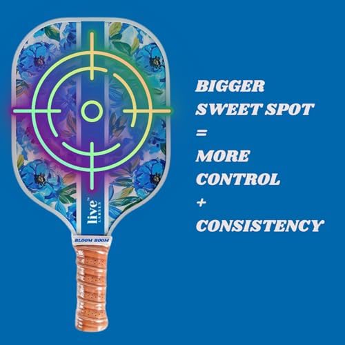 Premium Pickleball Paddle Racket - Durable Fiberglass - Honeycomb Core - Women - Match Play & Practice - Awesome Pop & S