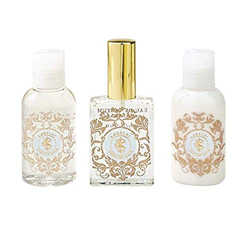 Shelley Kyle Lorelei Mini Gift Set for Women, Travel Size Perfume, Lotion, and Shower Gel, Elegant Cream and Gold Gift B
