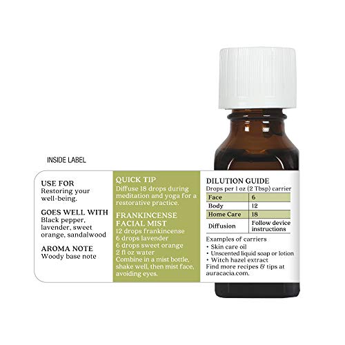 Aura Cacia Sandalwood Essential Oil for Skin Care and Centering Aura Cacia Sandalwood Essential Oil Jojoba Oil 0.5 fl.
