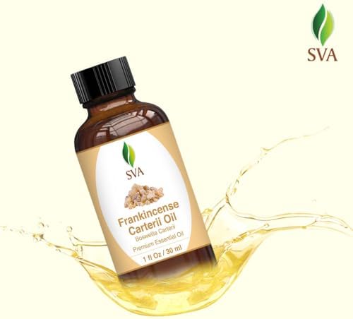 SVA Frankincense Essential Oil - 100% Natural Boswellia Carterii Oil for Aromatherapy and Skin Care - 1 Fl Oz with Dropp
