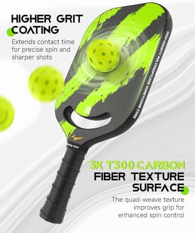 Warping Point Ascent Carbon Fiber Pickleball Racket for Swing Speed and Maneuverability | Aero Throat Carbon Fiber Pick